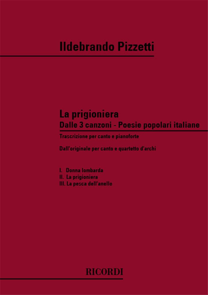 3 Canzoni Su Poesie Popolari Italiane: N. 2 La